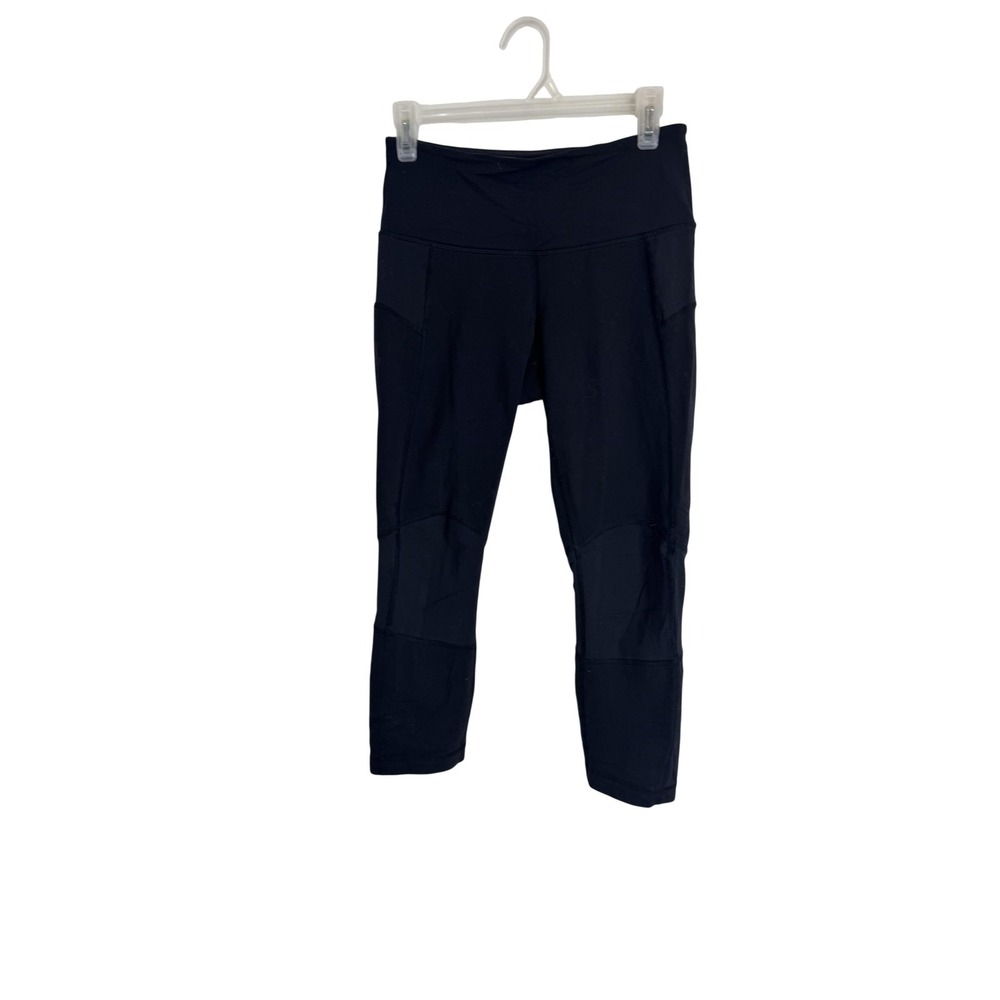 Lululemon Leggings‎ Womens 6 Black Crop High Rise Pockets Running Yoga Athletic